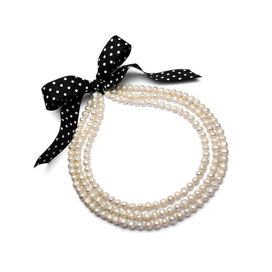 perla, collar perlas listón