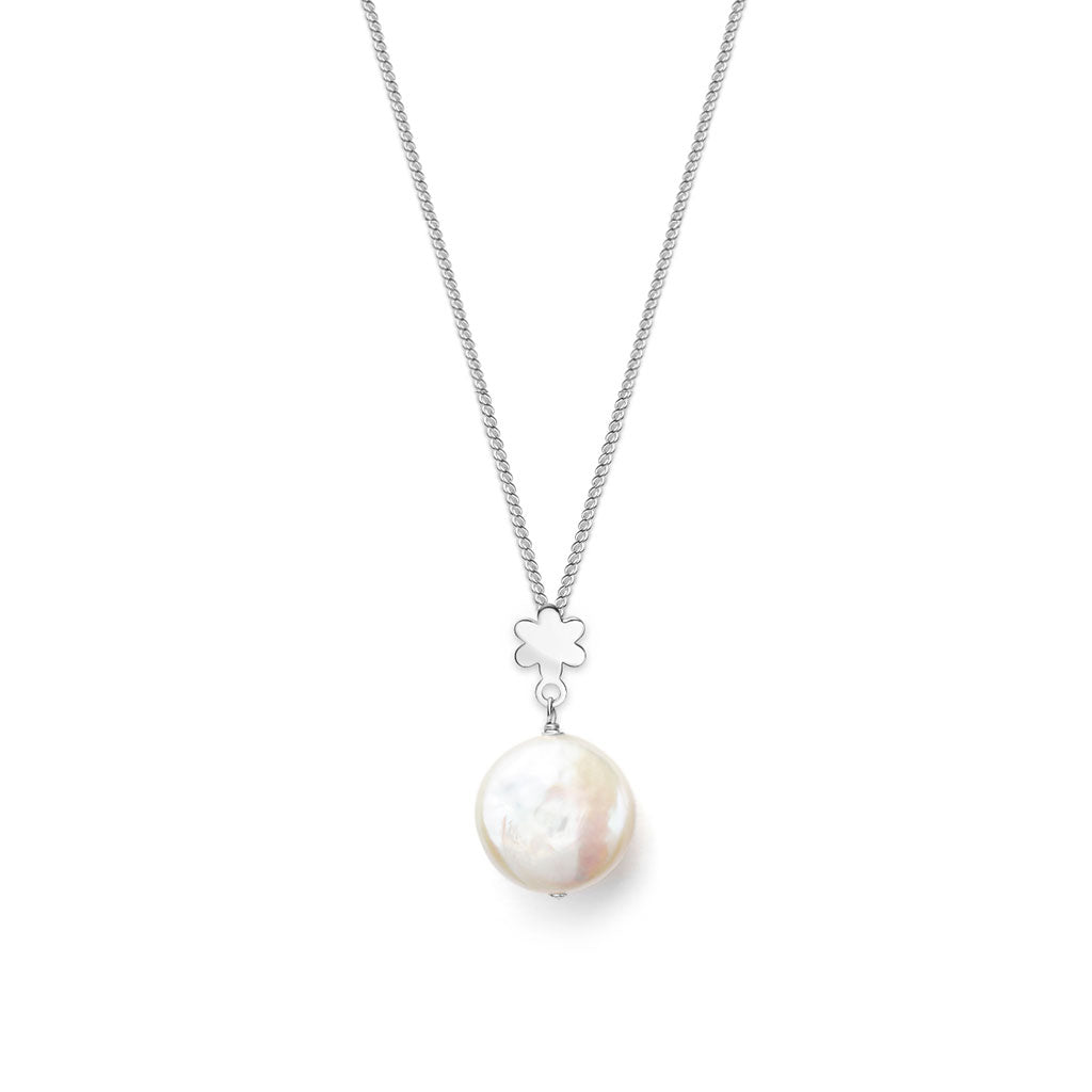 COLLAR CON DIJE FLOR PERLA MONEDA