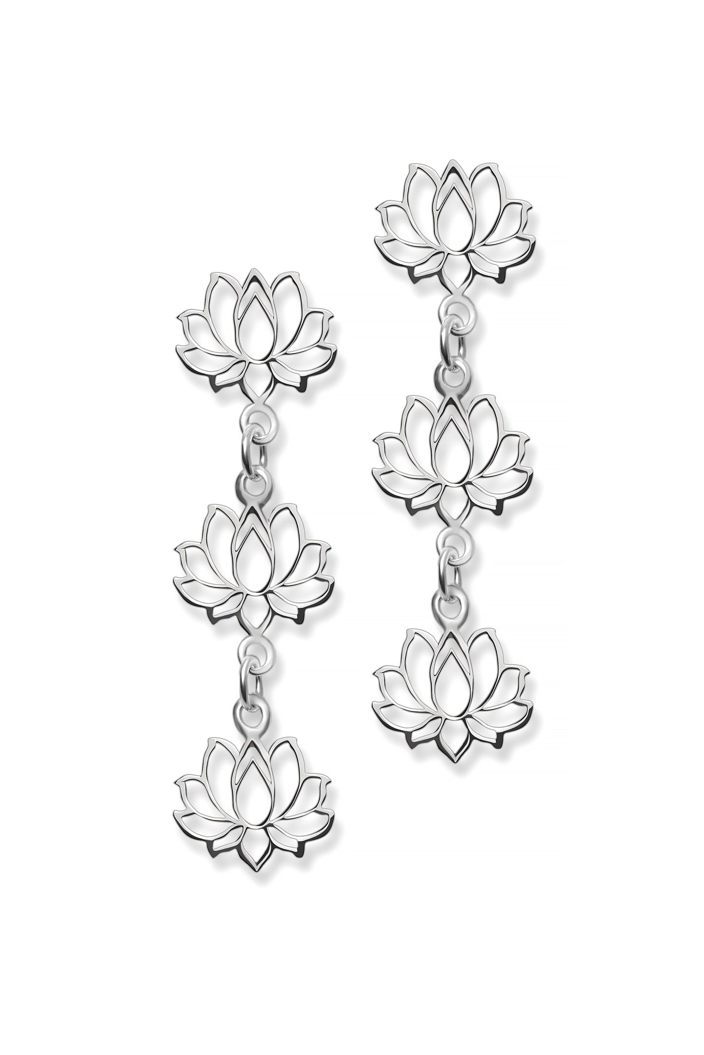 ARETE TRES FLORES DE LOTO DEL ALMA