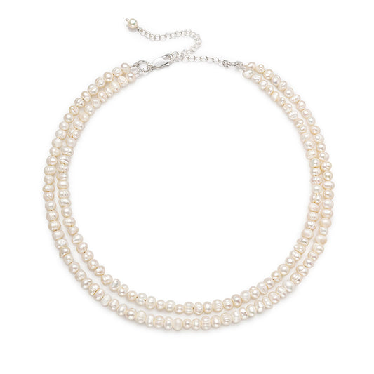 Collar doble hilo perla chica
