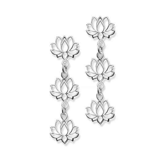 ARETE TRES FLORES DE LOTO DEL ALMA