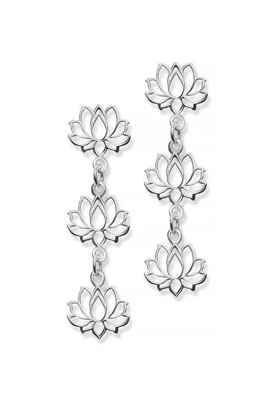 ARETE TRES FLORES DE LOTO DEL ALMA